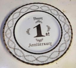 Vintage 1st Anniversary Fine China Plate $1 STS