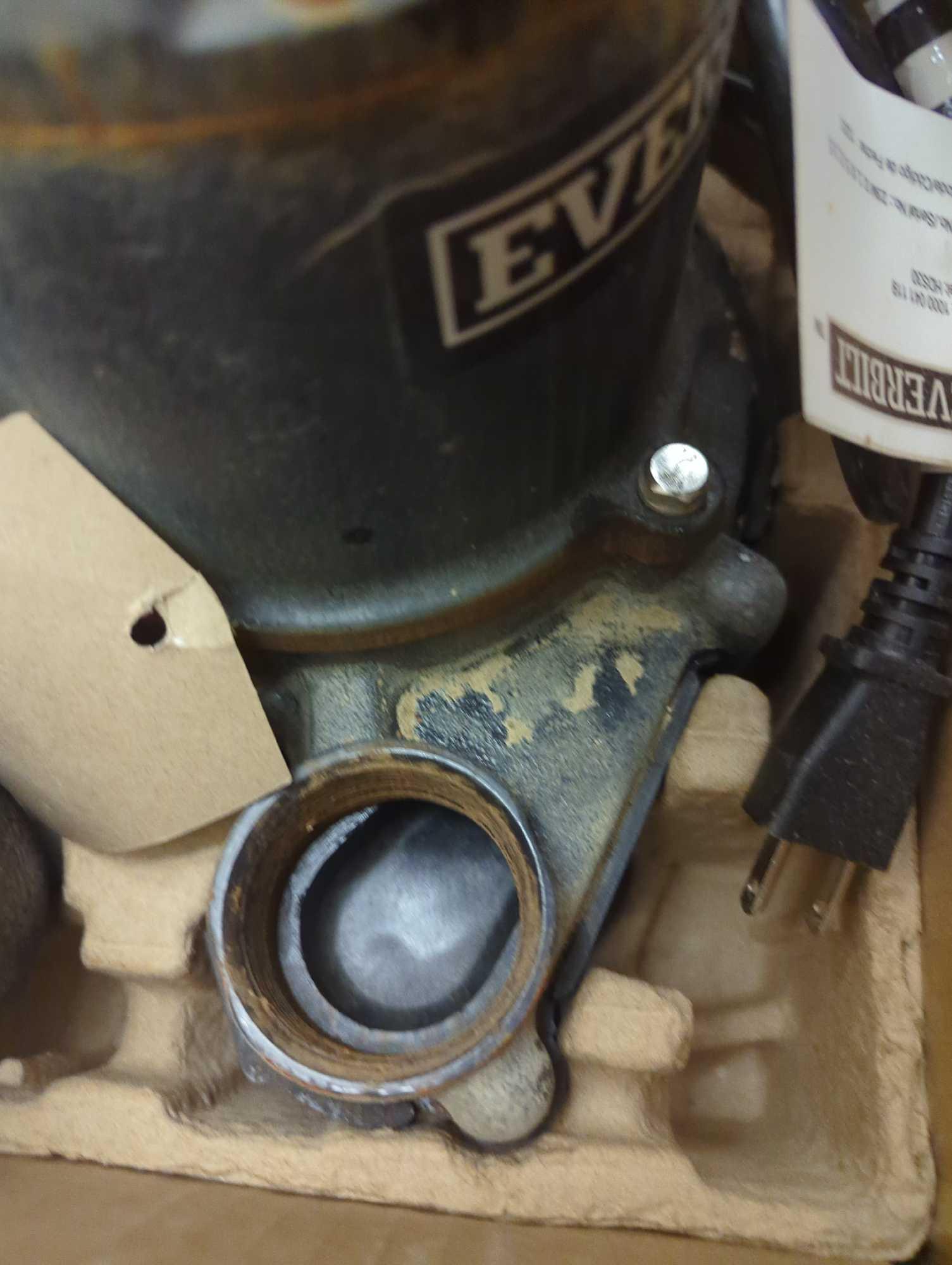 Everbilt 1/3 HP Cast Iron Sump Pump, Appears to be Used Is Rusted In Some Areas, Retail Price Value