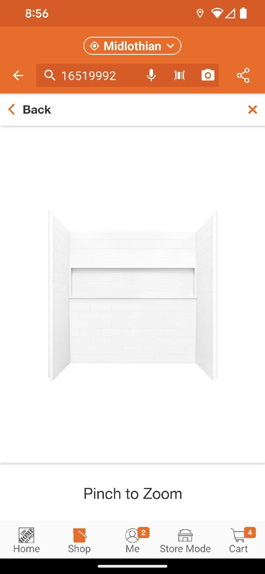 Bootz Industries Nextile 30 in. x 60 in. x 60 in. 4-Piece Direct-to-Stud Alcove Tub Surround in