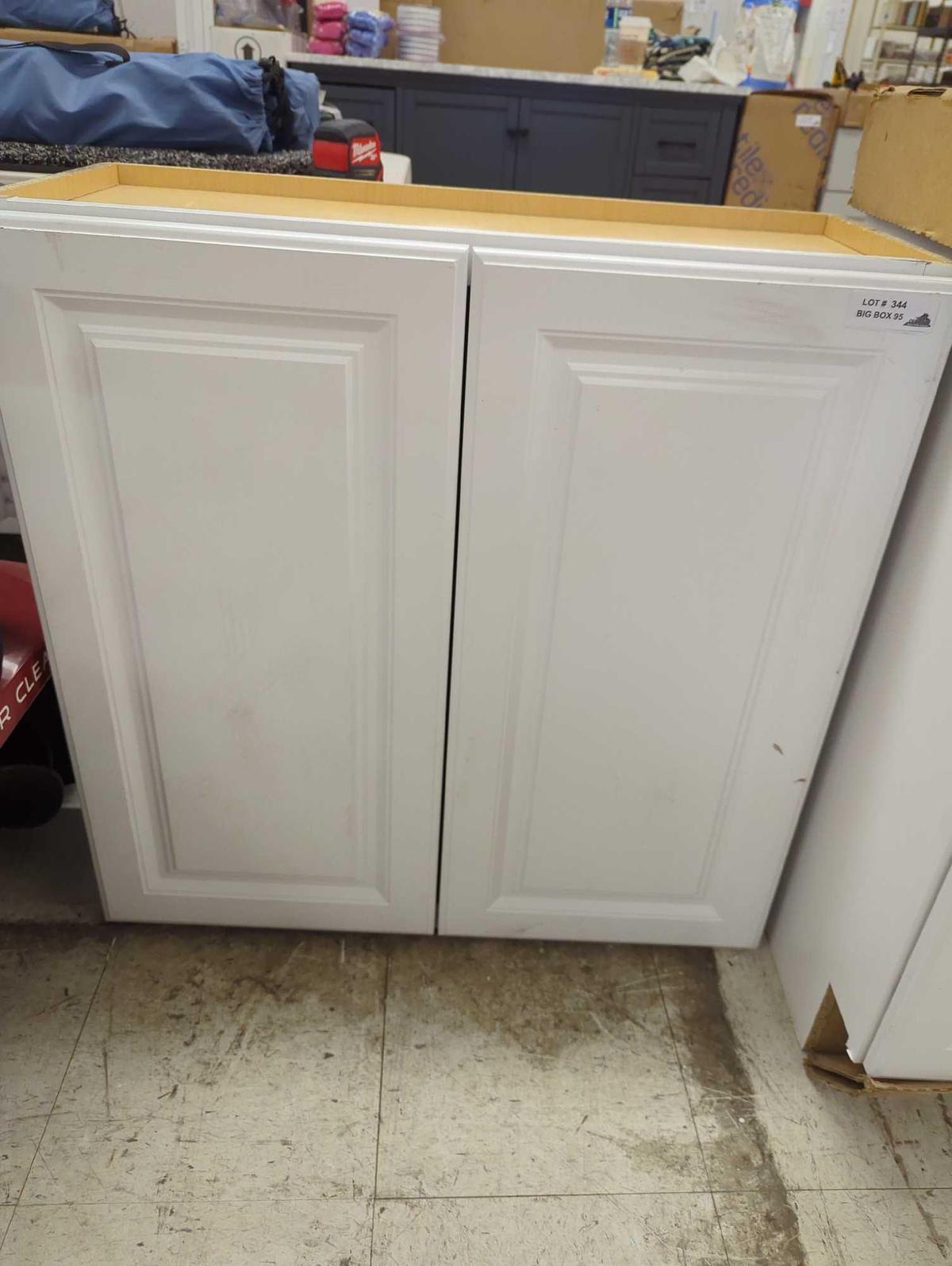 White Painted Plywood Shaker Assembled Wall Kitchen Cabinet. Comes as is shown. Appears to be