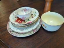 Lot of Assorted China Wear including Royal Albert Poinsettia 5.5 Inch Saucer, Truly Tasteful Floral