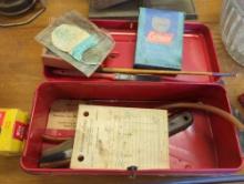 Red Metal U Tility Box (Tool Box) with Contents Inside to Include, Blue Ribbon Prime Neatsfoot