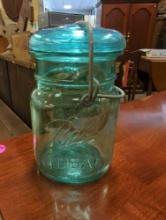 Box Lot of Green Vintage 1976 Bicentennial Ball Ideal Mason Jar w/Wire Side Lid Pint, What you see
