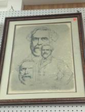 Framed Print of "Robert E. Lee" by Unknown Artist, Approximate Dimensions - 23" x 29", Signed and