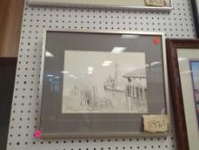 Framed Print of "Day Off" by Consuelo Eames Hanks, Approximate Dimensions - 15" x 18", Signed and