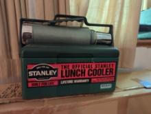 (LR) STANLEY LUNCH COOLER, GREEN WITH THERMOS.