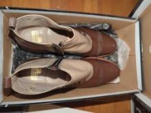(BR1)STACY ADAMS SHOES. WOMENS SIZE 9 1/2 MADISON BRN MULTI COLOR SHOES, OPEN BOX, APPEARS USED