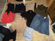 (DEN) LARGE BAG LOT OF NEW/LIGHTLY USED MEN'S CLOTHING GO INCLUDE: ADIDAS SIZE LARGE RED PULLOVER,