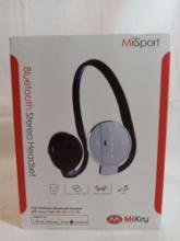 MiiKey MiiSport Bluetooth Stereo Headset in box. Comes with carrying case.
