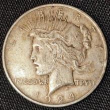 1924 Silver Peace Dollar.