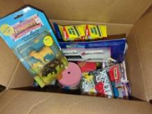(UPH) BOX LOT OF MISC TOYS TO INCLUDE, ROAD RIG. PLAYSKOOL COBBLERS BENCH, TINKER TOYS, ETC