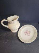 vintage pitcher and plate $5 STS