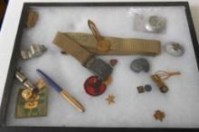 BOY SCOUT COLLECTIBLES COMPASS, BUTTONS AND PINS