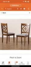 Baxton Studio Renaud Grey and Walnut Brown Upholstered Dining Chair (Set of 2), Appears to be New in