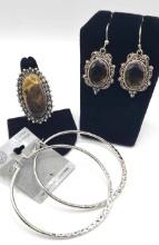 Sterling Silver Ring and Earring Set $5 STS