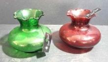 Vintage Green and Red Mini Vases $5 STS