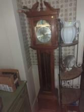(DR) Old Style Emperor Grandfather Clock, Approximate Dimensions - 75" H x 16" W x 10" D, Appears to