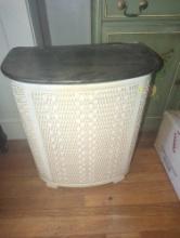 (DR) Laundry Hamper with Lid, Approximate Dimensions - 25" H x 21" W x 12" D, Appears to be Used,