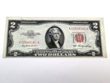 SERIES OF 1953 $2 RED SEAL NOTE - SERIAL #A 22568161 A.