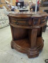 Walnut Side Table With Cubby Shelves Please Come Preview