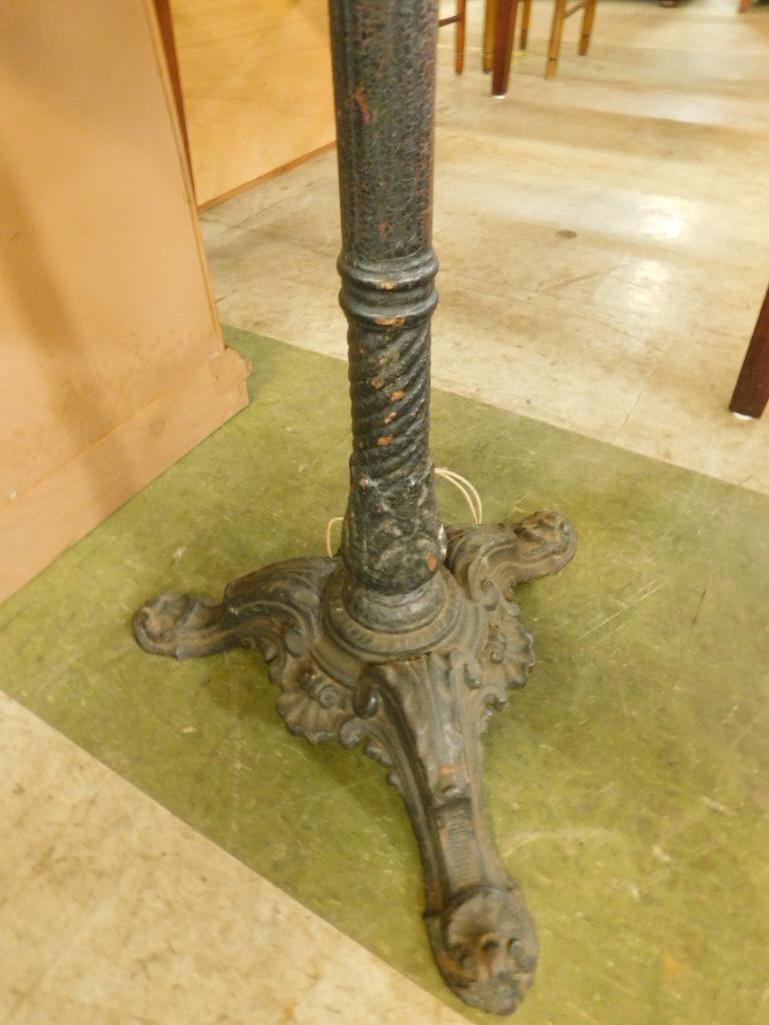 Marble Top Lamp Table - Cast Iron Base