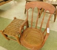 Cane Seat Childs Chair and Stool