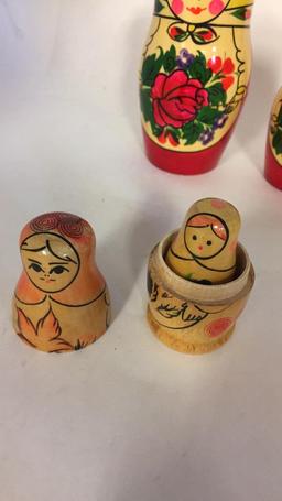 2) RUSSIAN NESTING DOLLS MADE IN THE USSR