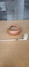 CLAY PIPE FROM HOLLAND & NATIVE AMERICAN POTTERY