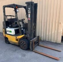 TCM FCG18 Model FCG18T8T, LP Fork Lift, Max Load: 2,900lbs, Max Height 189in 15ft 9in, As-Is,