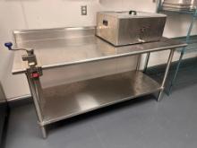 Stainless Steel Prep Table w/ Undershelf, Backsplash, 72in x 36in H x 30in w/ Edlund NSF Can Opener