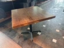 Restaurant Table, Solid Wood Top, Single Pedestal Base, 30in x 30in x 30in H