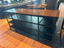 Solid Wood 4-Tier Storage Worktop Table / Shelf, 80in Long, 40in H, 25in D