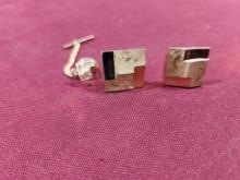 Vintage Cuff Links and Tie Clasp, Unsure of Composition (Unmarked)