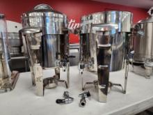 Pair of Stainless Steel Drink Dispensers w/ New Spigots