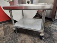 Stainless Steel Commercial Mobile Equipment Stand w/ Lower Shelf, 24in x 30in x 25in H