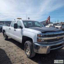 2015 CHEVROLET SILVERADO 2500, 6.0L VORTEC, 4X4, CREW CAB, LONG BED. WEBASTO HEAT