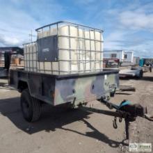 UTILITY TRAILER, 1990 MILITARY M101A2, 5FT 5IN X 8FT BED, WITH 2EA TOTES, AND HOSE