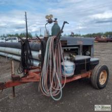 WELDER, LINCOLN SA-250, 4 CYLINDER DIESEL ENGINE, SINGLE AXLE TRAILER MOUNTED, WITH CUTTING TORCHES,