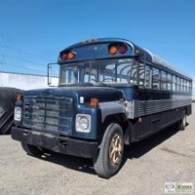 BUS, 1986 INTERNATIONAL BLUE BIRD, 8 CYLINDER DIESEL, MANUAL TRANSMISSION, NO SEATS, GREENHOUSE ROOF