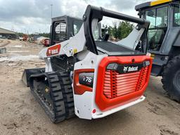 2023 BOBCAT T76 RUBBER TRACKED SKID STEER powered by diesel engine, equipped with rollcage,