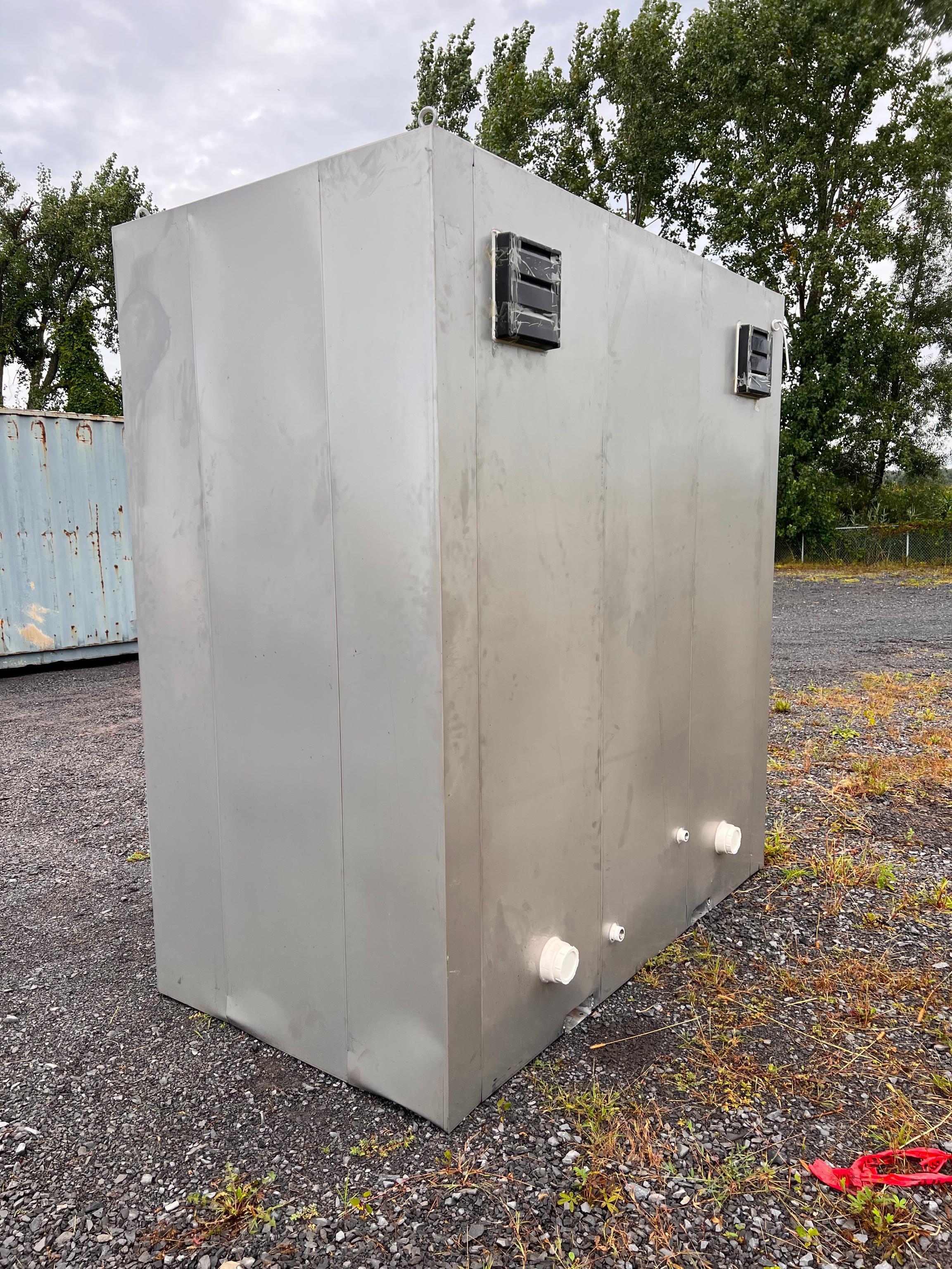 PORTABLE BATHROOM STATION NEW PORTABLE TOILET equipped with 2 toilets, 2 sinks, ventilation fan,