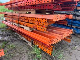 8FT. TALL PALLET RACK 32IN. LONG 4 BAYS SUPPORT EQUIPMENT