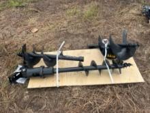 NEW MIVA 3PC. AUGER PACKAGE w/ 8IN, 12IN, 16IN AUGER BITS EXCAVATOR ATTACHMENT ...