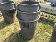 (3) 40 GALLON RUBBERMAID TRASH CANS SUPPORT EQUIPMENT