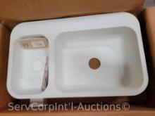 Lot on Shelf of Newport Sink, Glacier Sink, Corian Sink, Corian Lavatory Sink, Magna Bowl Sink,