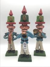 Lot of 3 Unknown Clay Type  Figures Playing