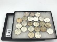 Collection of 23 Coins Including 3-Ben Franklin