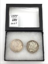 Lot of 2 Morgan Silver Dollars-1900-0 & 1901-O