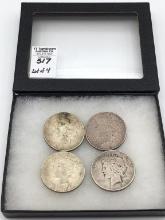 Lot of 4 Silver Peace Dollars Including