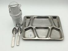 Group Including 2 Mess Hall Trays,